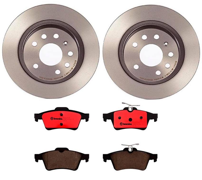 SAAB Brembo Brakes Kit - Pads and Rotors Rear (278mm) (Ceramic) 99900003 - Brembo 3102928KIT